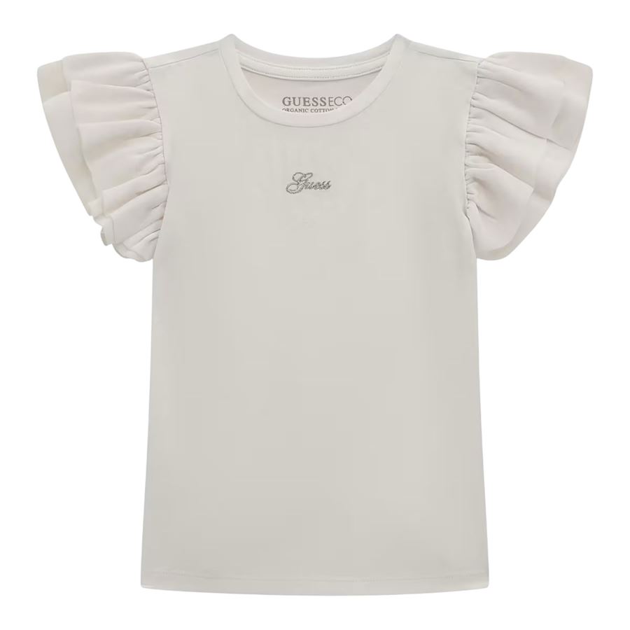 W/chiffon Frills Ss T-shirt manica corta da bambina Guess Kids | K5RI22/K6YW4G011